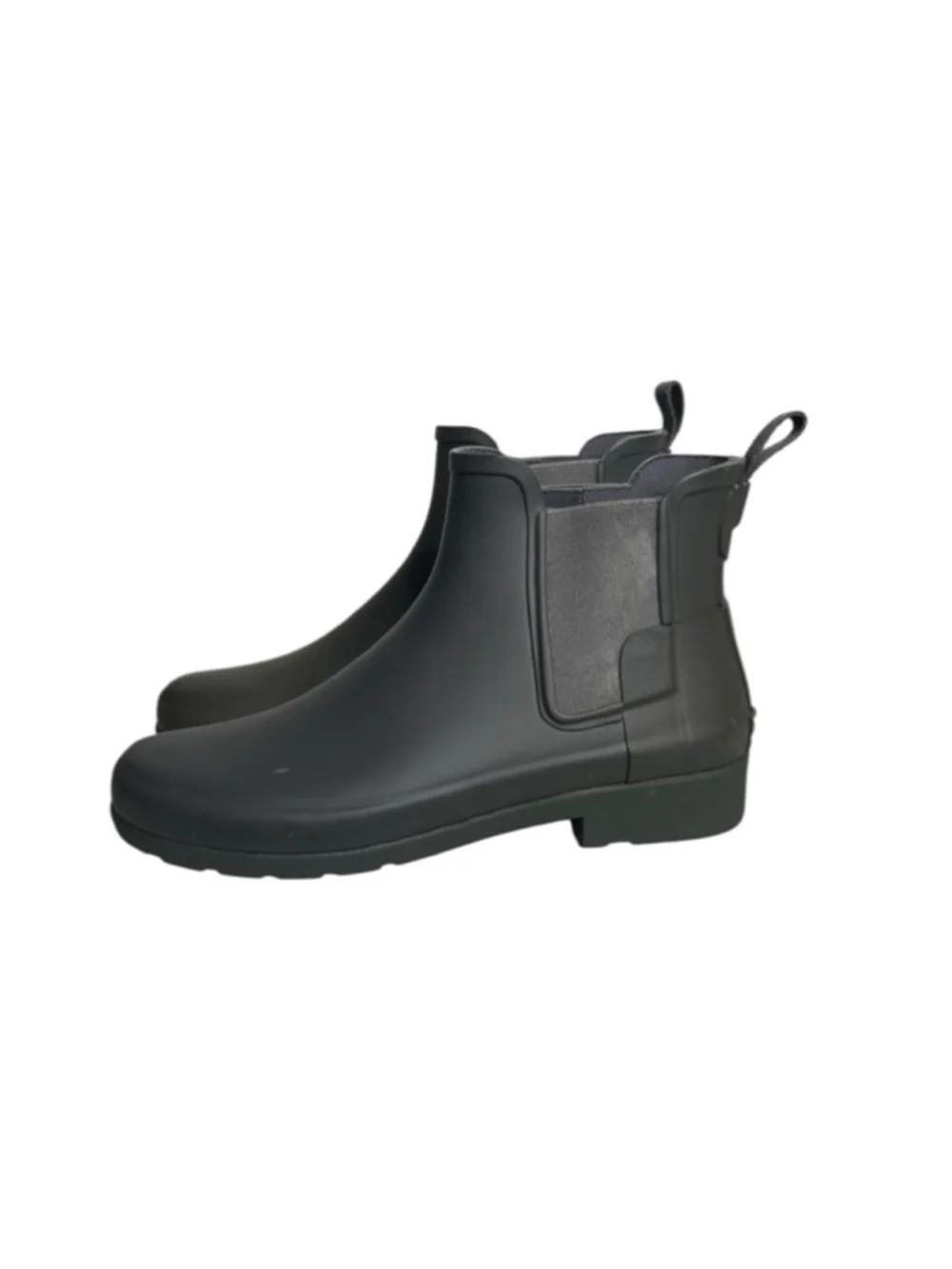 Hunter Black Gray Refined Slim Waterproof Chelsea Rain Boots Women's Size 8
